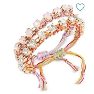 On 34th Gold-Tone 2-Pc. Set Color Crystal Cord Slider Bracelets
